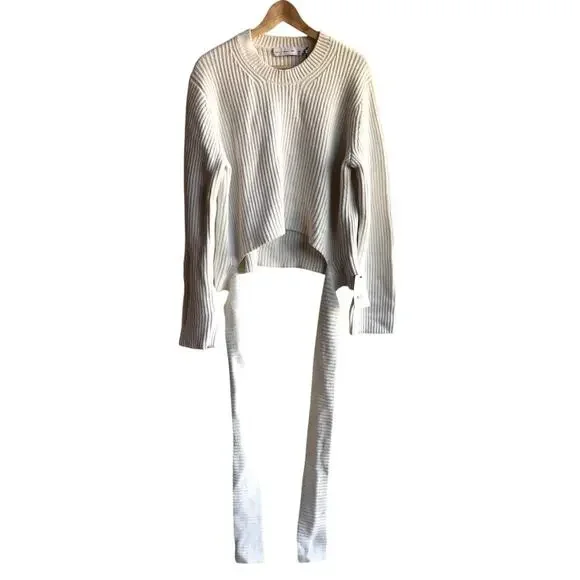 Proenza Schouler Chunky Cotton Cashmere Ballet Wrap Sweater size XL NWT - Picture 3 of 14